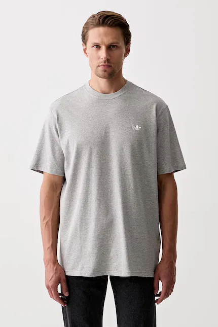 Футболка хлопковая Trefoil Essentials Adidas Originals, серый