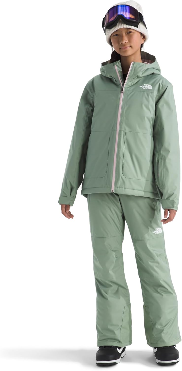 Утепленные брюки Freedom для девочек The North Face | Водонепроницаемые брюки для катания на лыжах и сноуборде, гетры до щиколотки, регулируемая талия, надежные карманы на молнии, цвет Slate Moss, размер XX-Large — фото 4