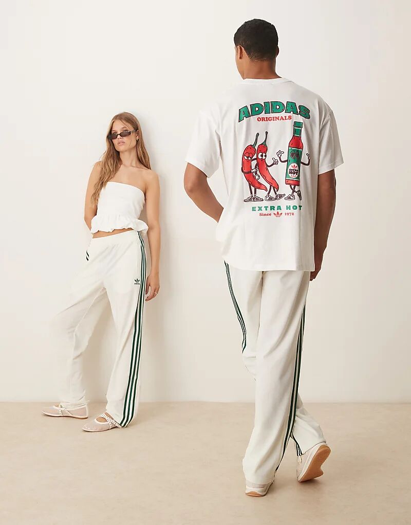 Спортивные брюки adidas Originals Firebird кремового и зеленого цветов — фото 2