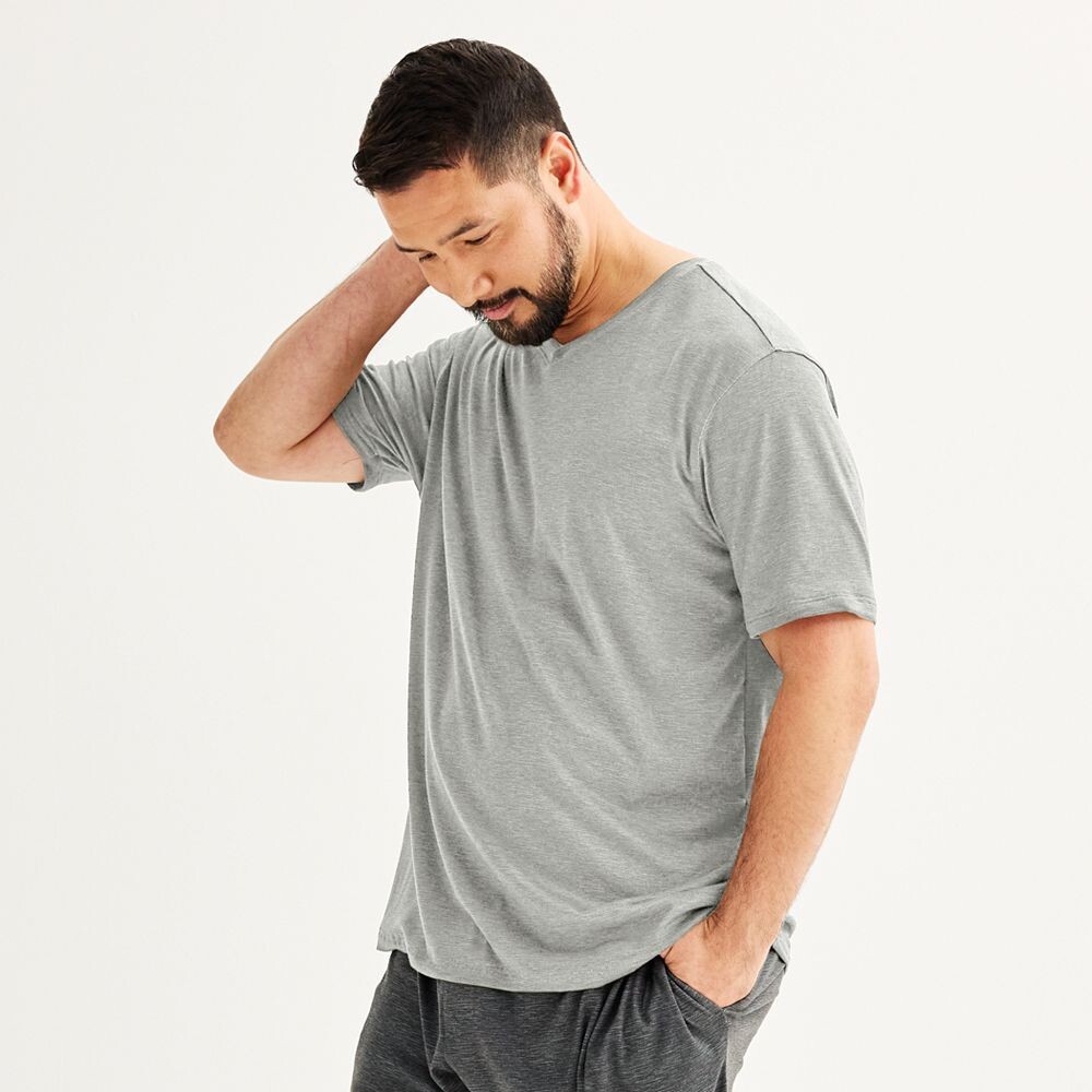 

Big & Tall Sonoma Goods For Life Супермягкая пижамная рубашка с V-образным вырезом, цвет Light Gry Sd