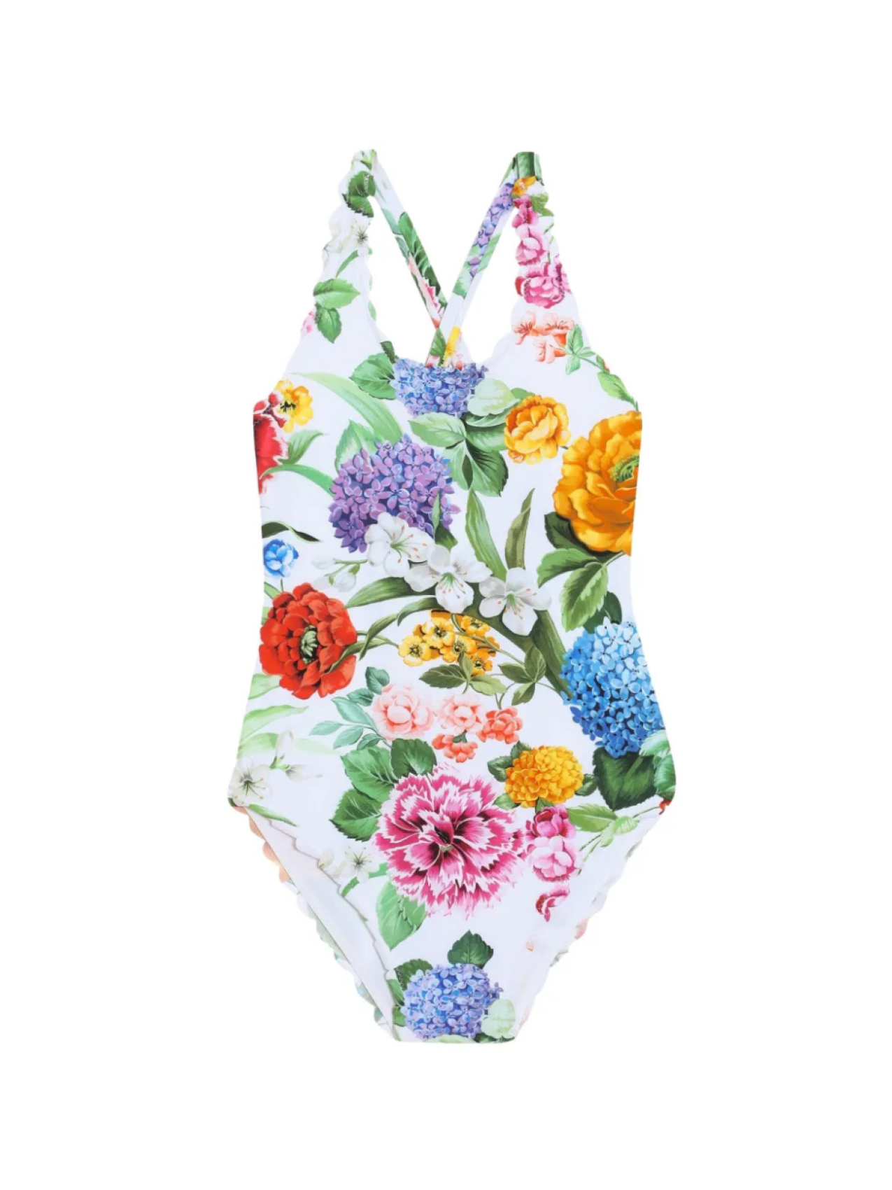 

Dolce & Gabbana Kids купальник с цветочным принтом, белый