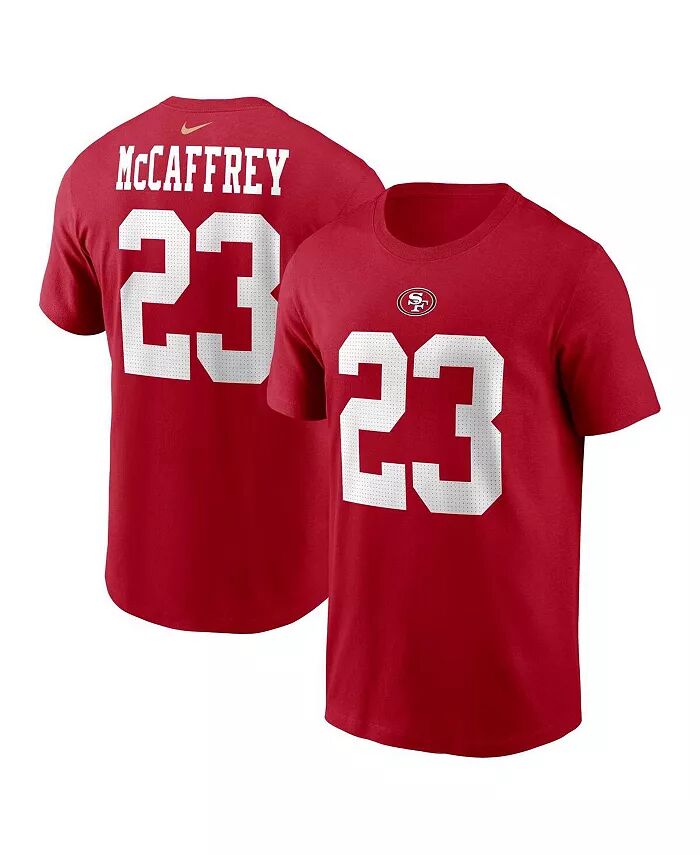 Мужская футболка Christian McCaffrey Scarlet San Francisco 49ers с именем и номером игрока Nike — фото 2