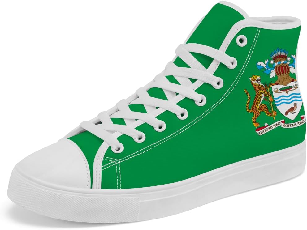 

Кеды на высокой подошве с флагом Гайаны, высокие кроссовки на шнуровке, повседневная обувь для мужчин и женщин Chebing, зеленый