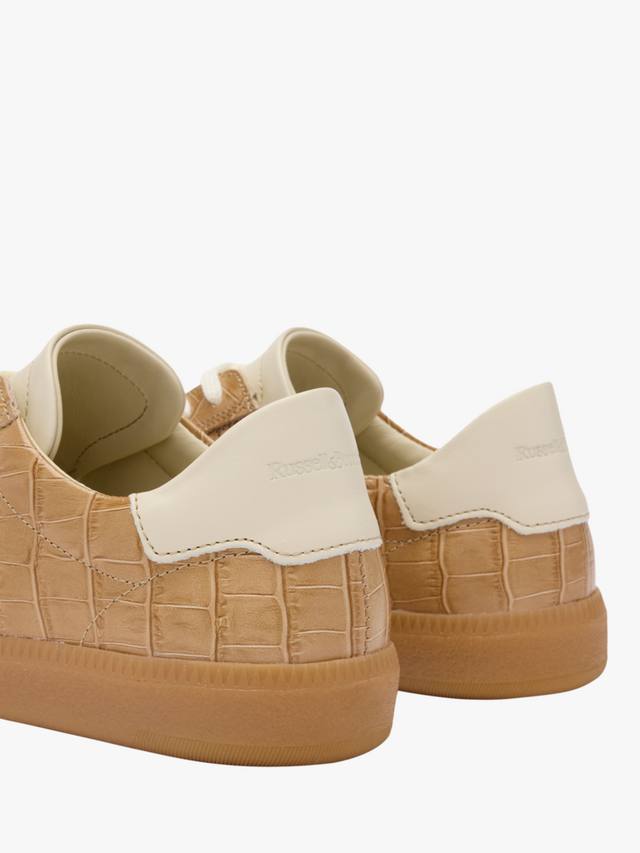 Скандинавские кожаные кроссовки на тонкой подошве Russell & Bromley, Beige — фото 4