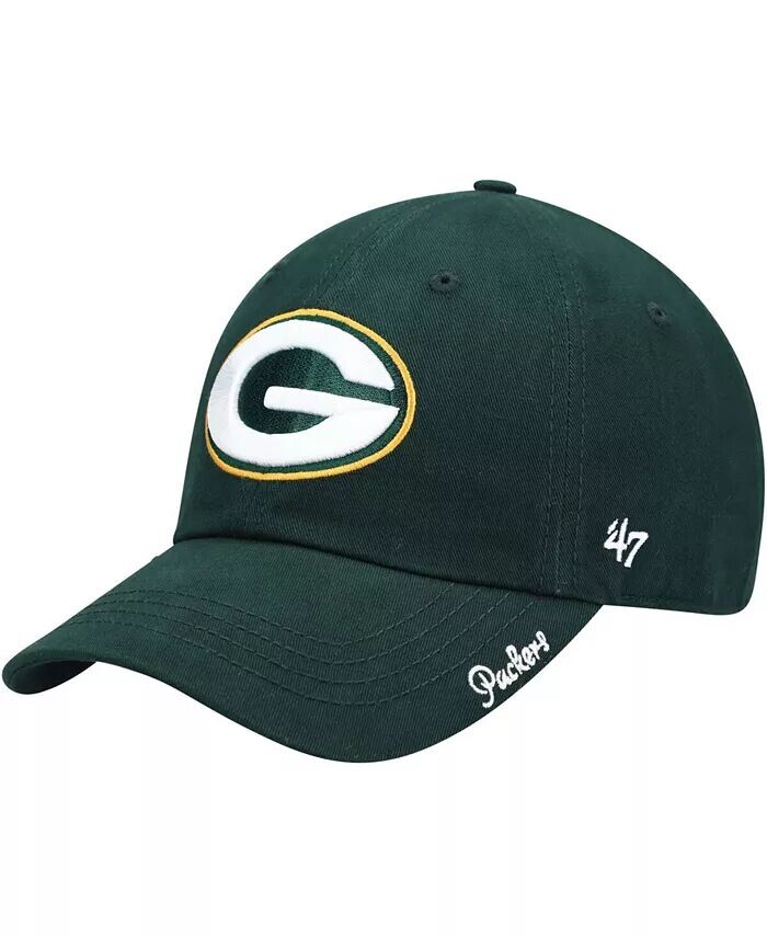 

Женская регулируемая шапка зеленого цвета Green Bay Packers Miata Clean Up Primary '47 Brand, зеленый