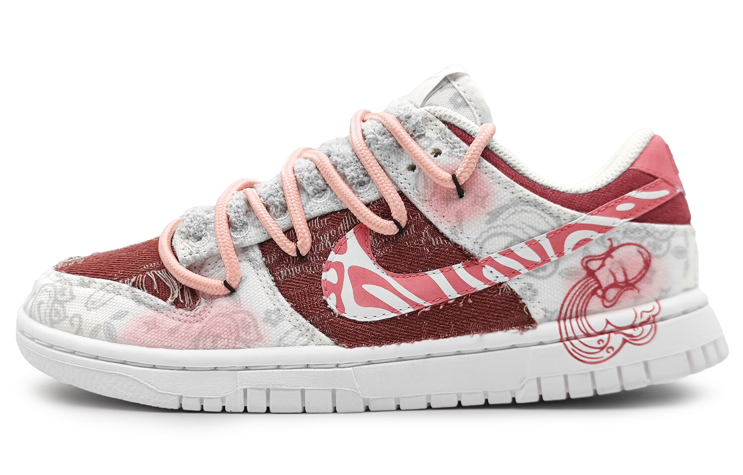 

Кроссовки Nike Dunk Skateboarding Shoes Women's Low-top White/gray, красный