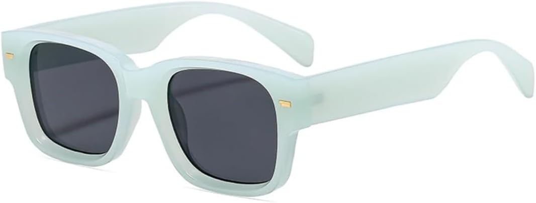 

Женские солнцезащитные очки в винтажном стиле с заклепками, квадратной оправой, ретро, ​​для мужчин, для активного отдыха и путешествий, защита от УФ-излучения UV400 TVTBBVV, Jelly Blue Gray