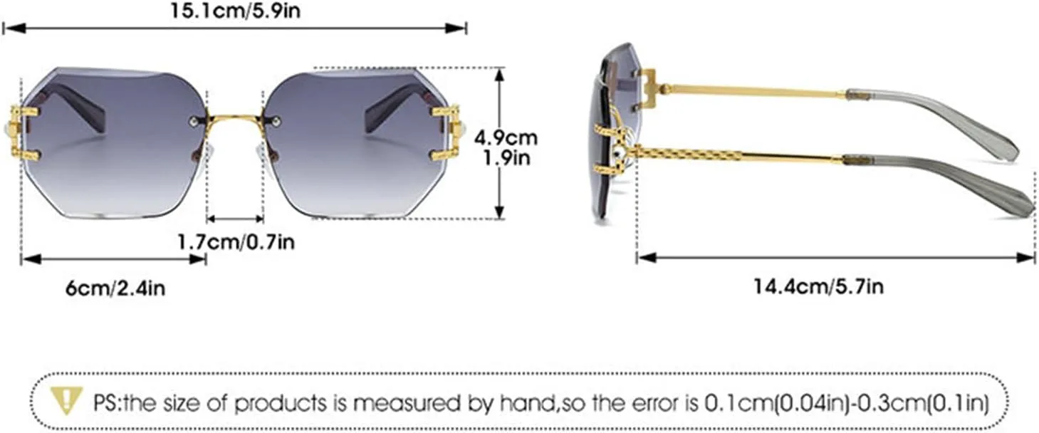 

Солнцезащитные очки без оправы Helena, модные, популярные, для женщин и мужчин, квадратные, для летнего отдыха и путешествий, защита от УФ-излучения UV400, C3