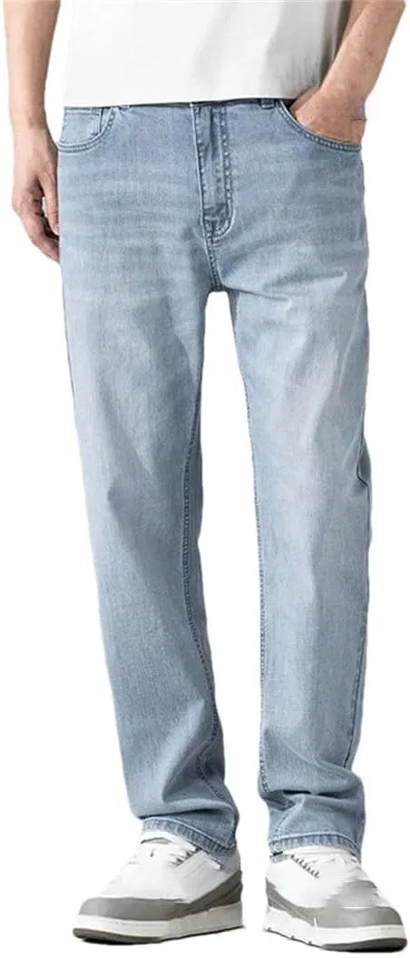 Джинсы прямые, stretch, голубой