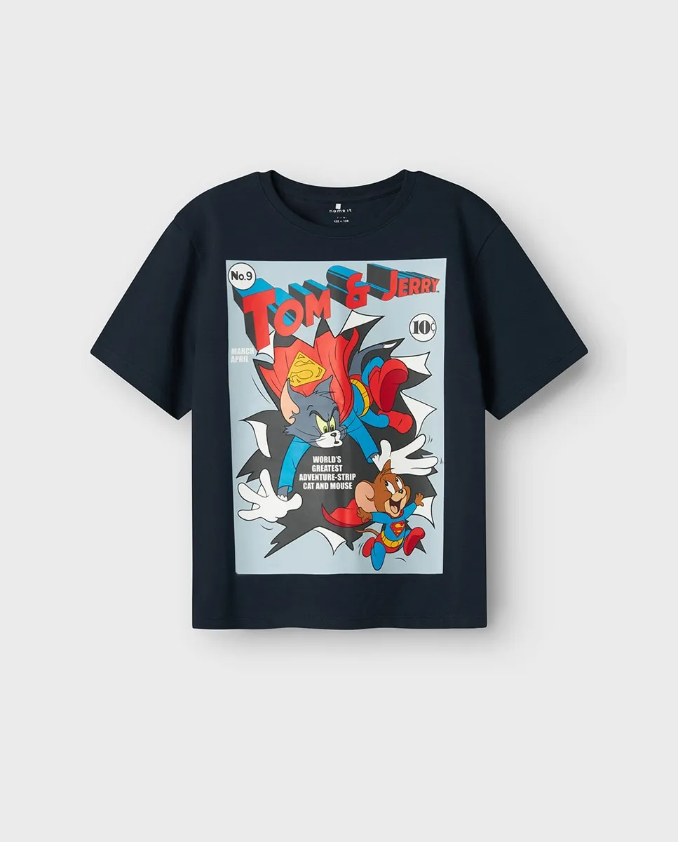 

Детская футболка с изображением Тома и Джерри name it, синий