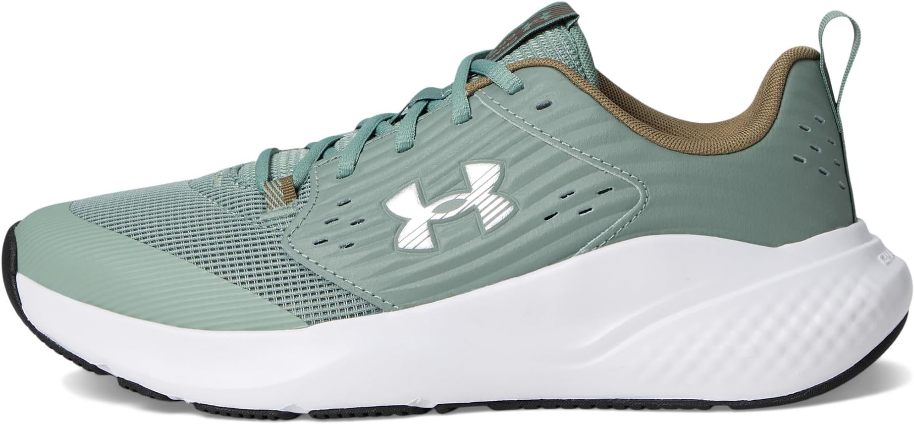 Кроссовки Under Armour Charged Commit 4 Training Shoes, цвет Silica Green/Bayou/Metallic Silver — фото 4