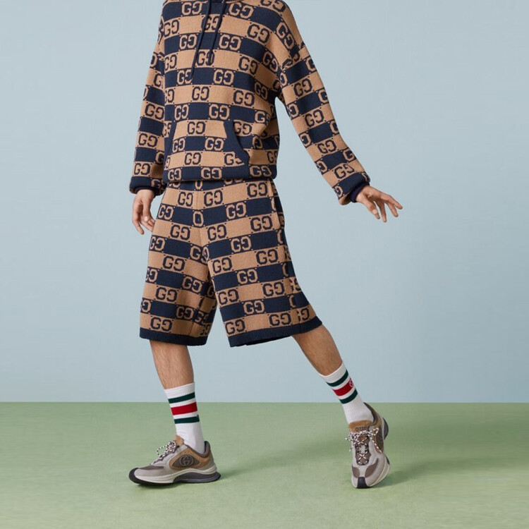 Шорты мужские Gucci, хаки — фото 4
