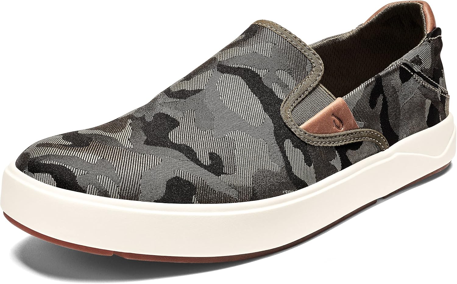 

Мужские слипоны OLUKAI Lae'ahi Pa'i, легкие с ощущением босых ног и дышащие всепогодные туфли, с углубленной пяткой и комфортной посадкой, Husk/Ke Au Camo