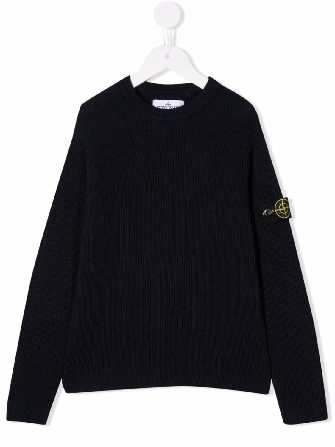 

Stone Island Junior джемпер в рубчик с логотипом Compass, синий