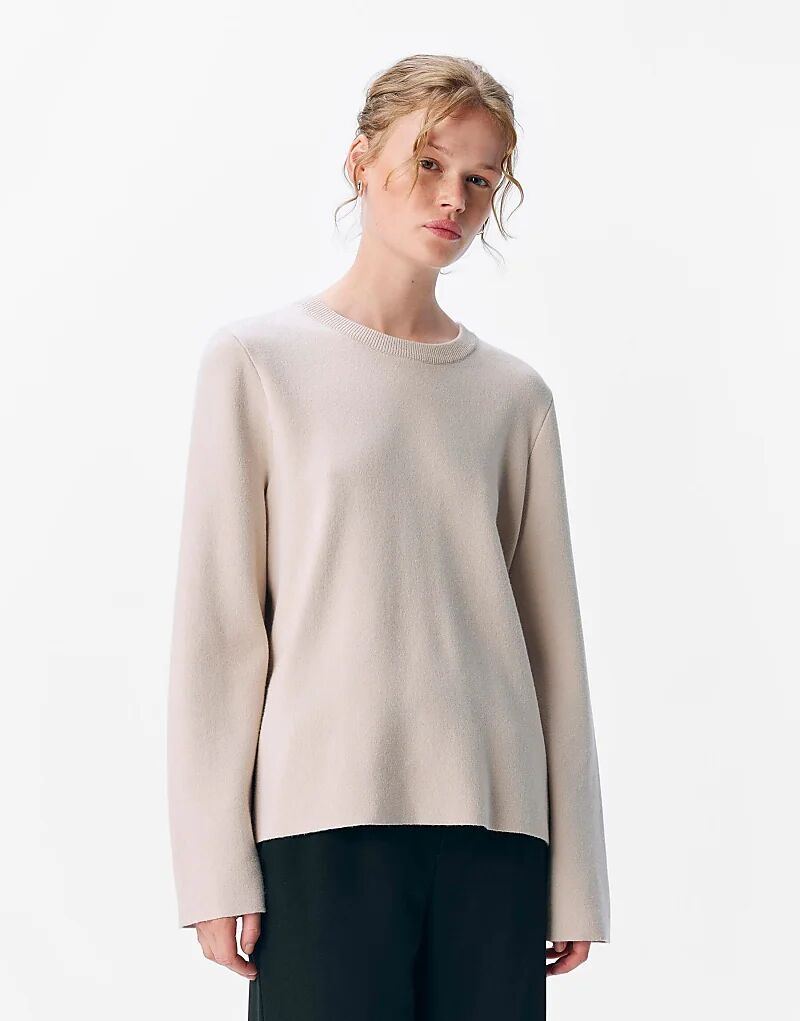 

Вязаный пуловер Object серебристо-серого цвета