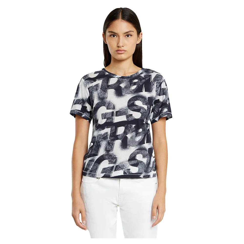 

Футболка G-Star Sprayed Letters short sleeve v neck, серый