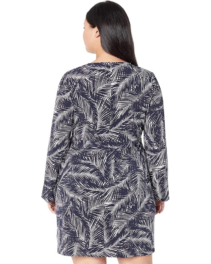 

Платье Michael Kors V-Neck Palm Border Dress, цвет Midnight Blue