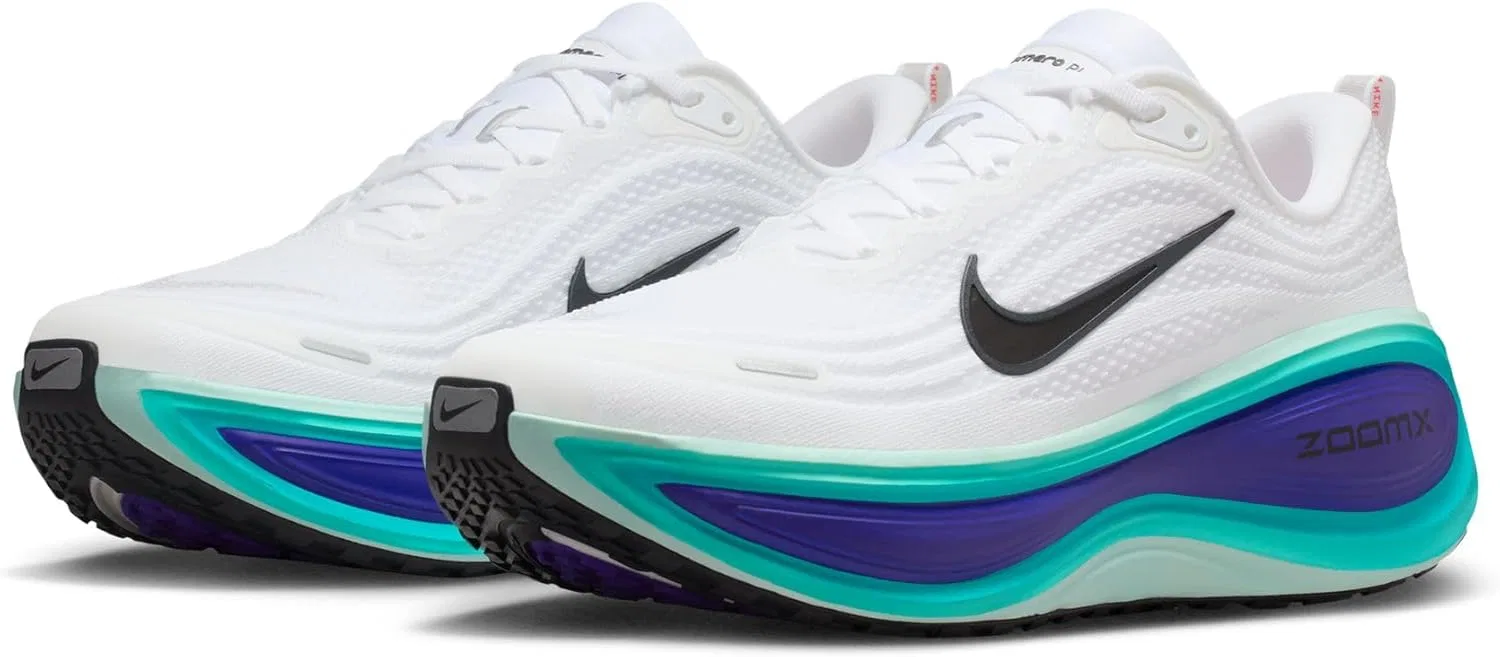 Мужские беговые кроссовки Nike Vomero Plus HV8150 для бега по шоссе, White Black Bright Concord Hyper Turq — фото 2