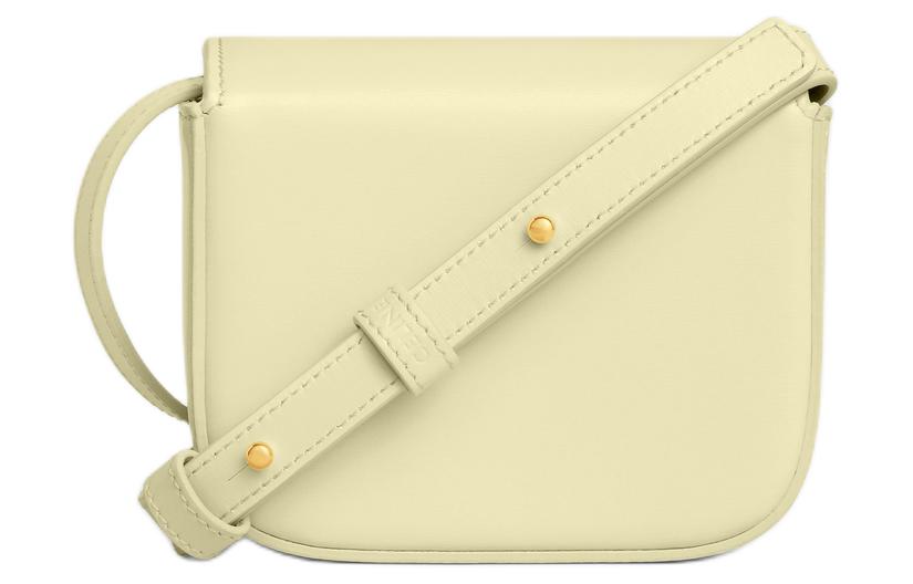 CELINE Кроссбоди Claude Shiny Calfskin, мини-сумка через плечо для женщин, светло-желтый — фото 4