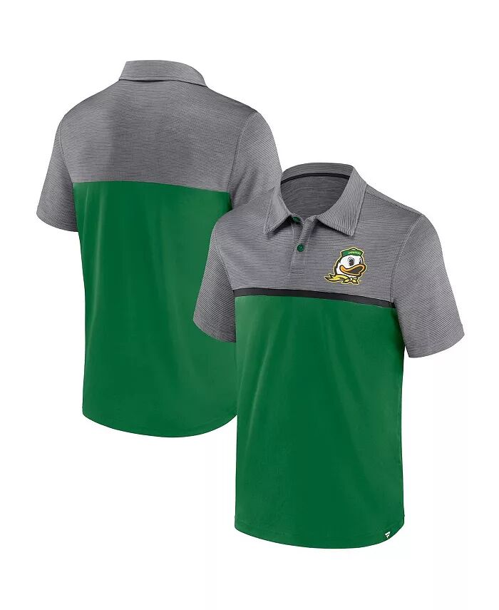 

Мужская рубашка поло Oregon Ducks зеленого и серого цвета Fanatics