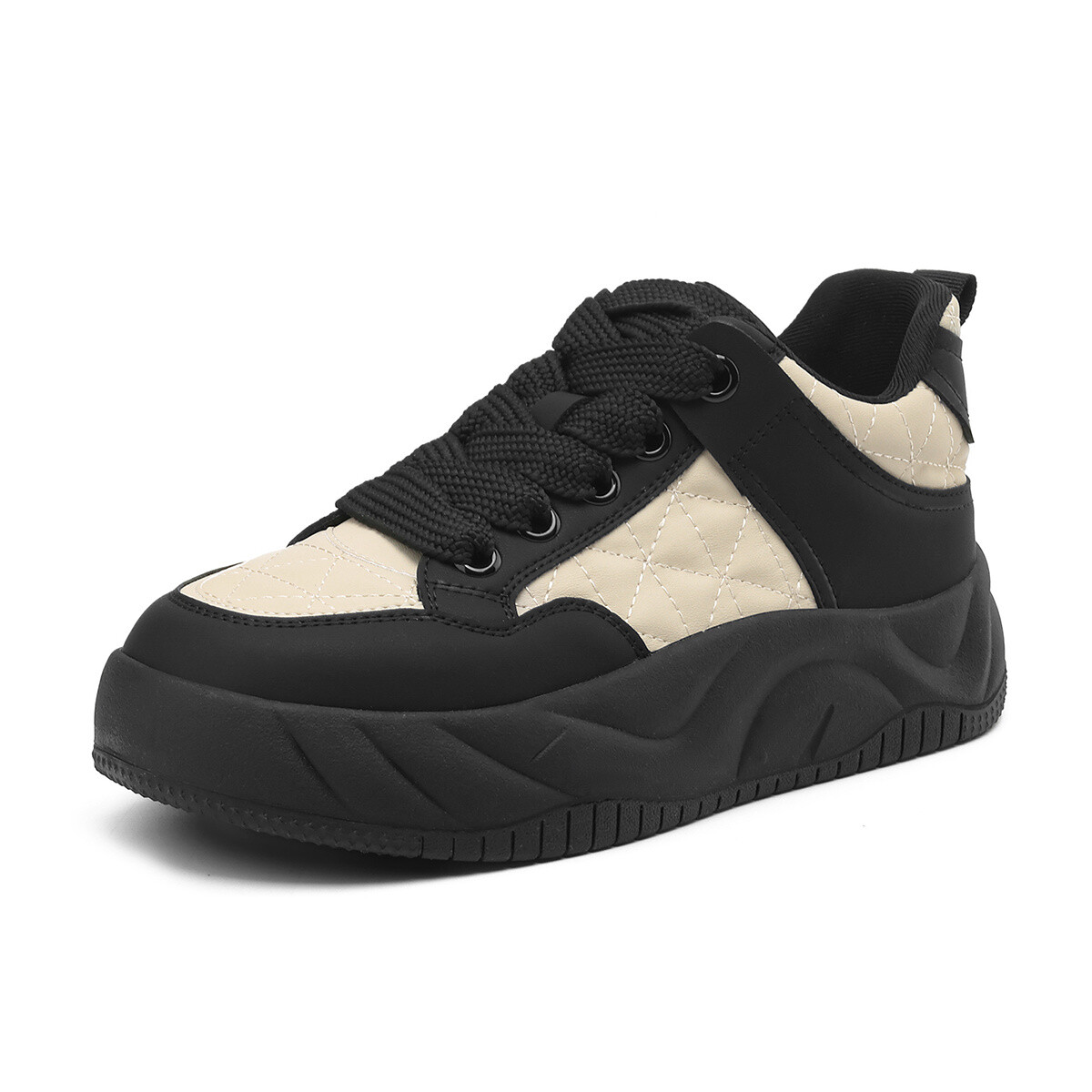 

Кеды JOSINY Skateboard Shoes Women's Low-Top, бежевый/черный