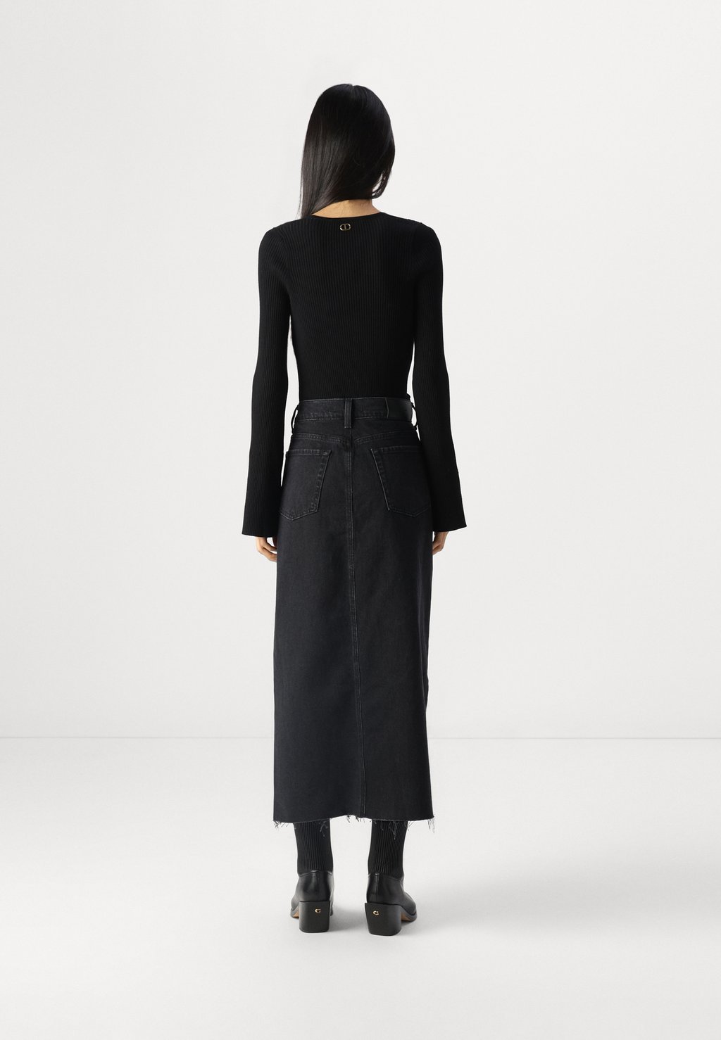 

Юбка макси KELLIE SKIRT THUNDER 7 for all mankind, черный
