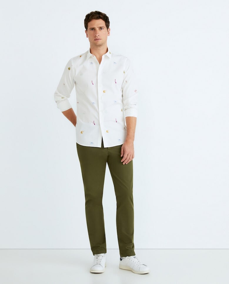 

Однотонные мужские брюки-чиносы без складок Paul Smith