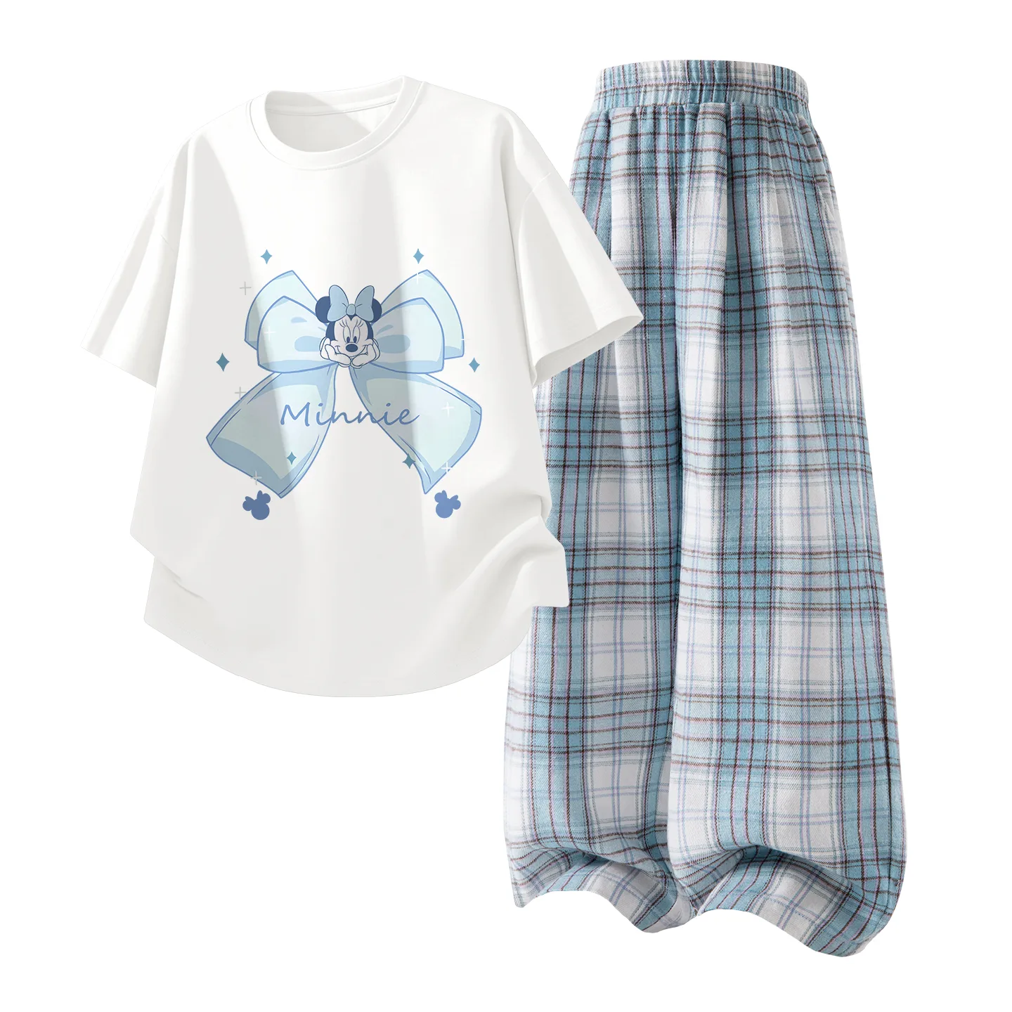 Детский спортивный комплект Casual Sportswear из 2 предметов Disney, Di Meng Jie White & Solid Color White Cloud Blue