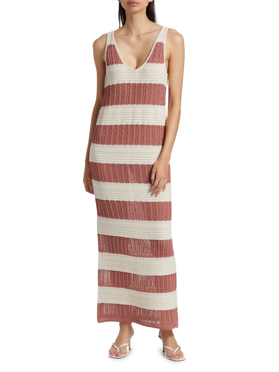 

Платье-свитер Nicola в полоску из льняной смеси Splendid, цвет Sunset White Sand