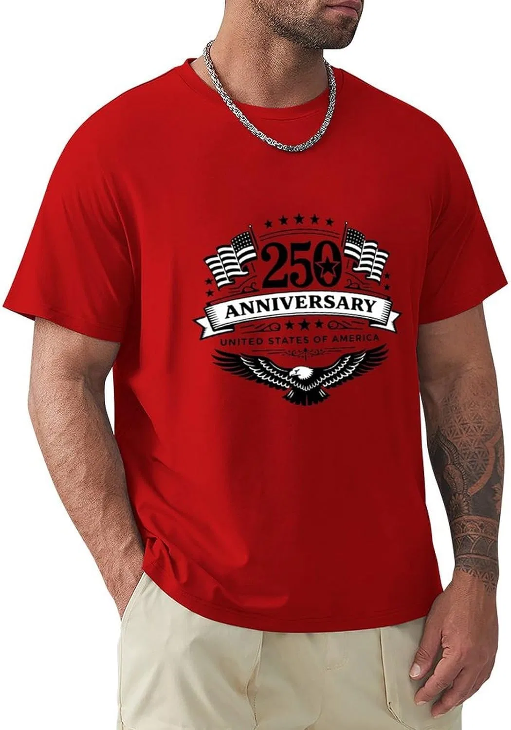 Футболка мужская с принтом America's 250th Anniversary, Red-style-7