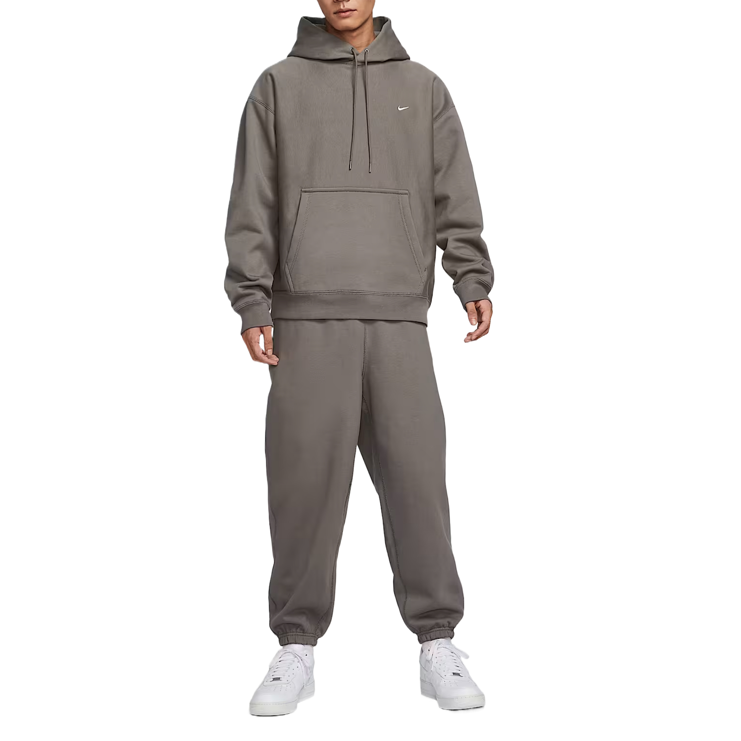 Толстовка с капюшоном мужская Solo Swoosh Nike, белый — фото 4