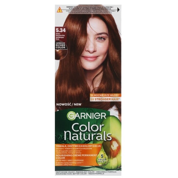 

Краска для волос Garnier Color Naturals питательная 5.34 Золотой Каштан Коричневый