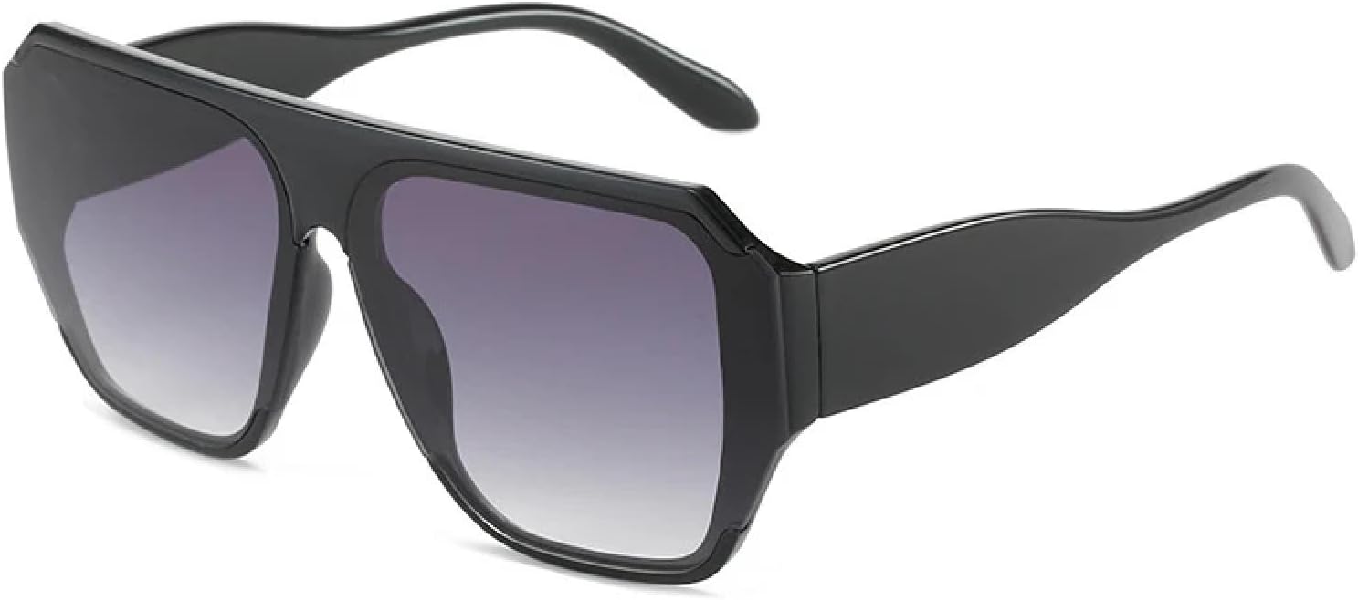 

Крупные солнцезащитные очки для женщин и мужчин, модные, роскошные, в большой оправе, летние, для путешествий, с защитой от УФ-излучения UV400 TKKTLLT, Black Gradient Gray