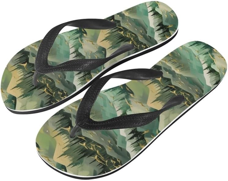 

Женские шлепанцы с тай-дай Semiouray, Гавайский граффити, мягкие и удобные, летние шлепанцы для душа на открытом воздухе, Retro Forest