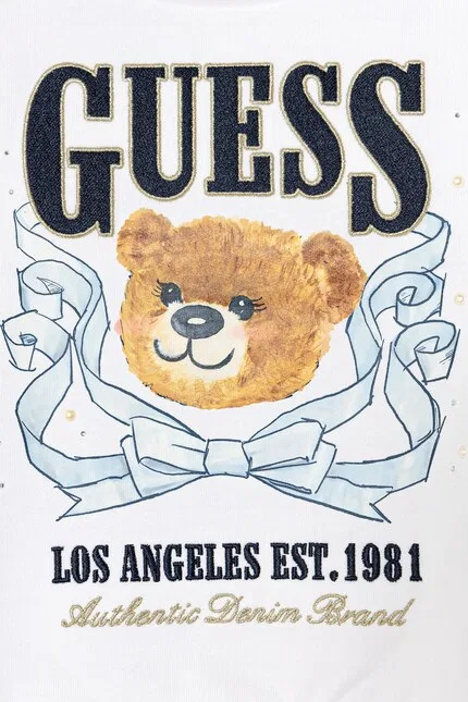 Худи детское из тонкого трикотажа Guess, белый — фото 3