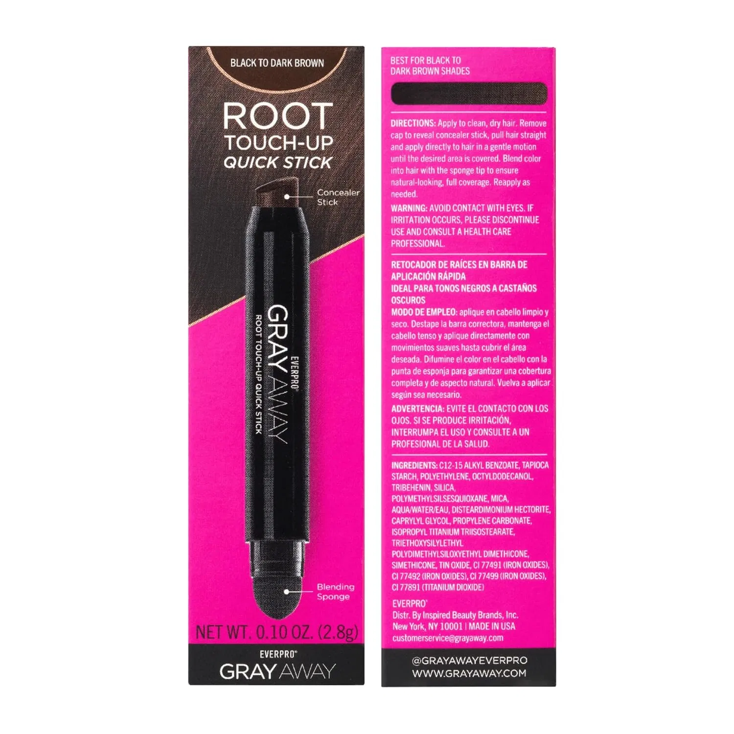 Корректор для корней волос Quick Stick от EVERPRO Gray Away Everpro, Black, Dark Brown — фото 2