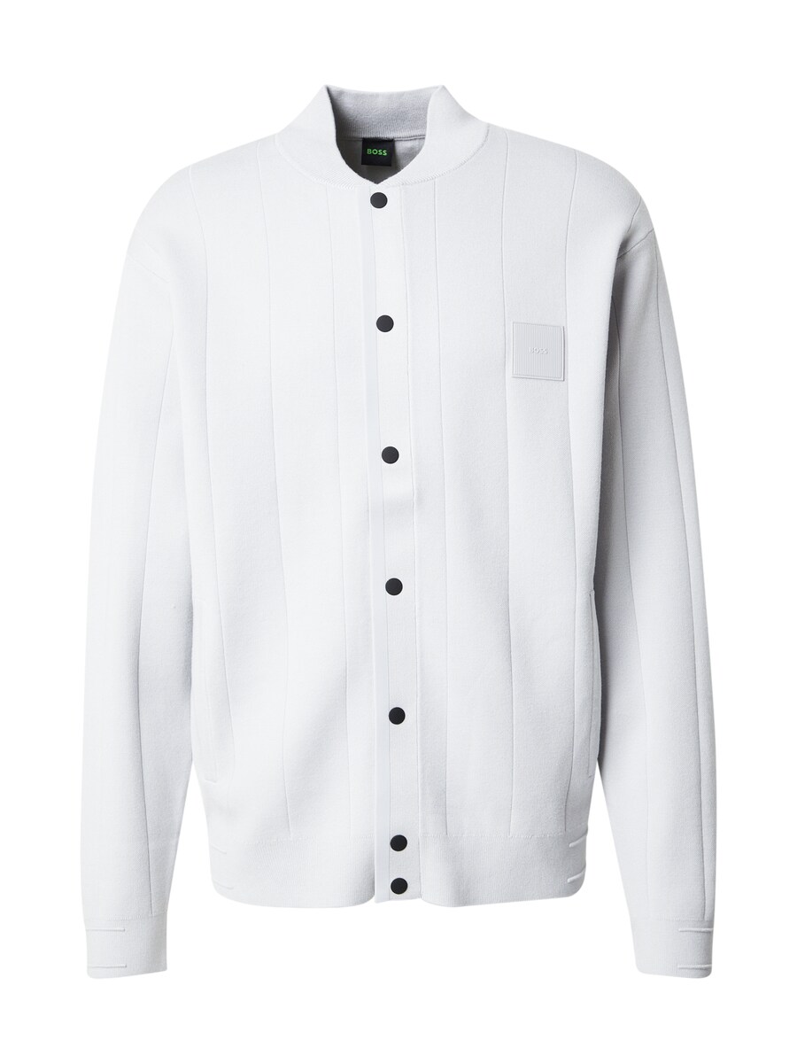 

Вязаный кардиган BOSS Knit Cardigan Drop Needle, светло-серый