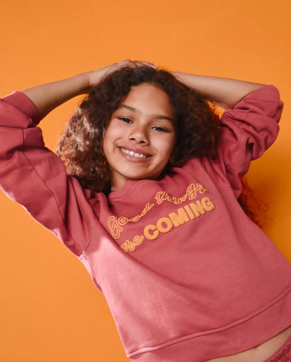 

Плюшевый свитшот для девочки с принтом Kids El Corte Inglés, терракотовый