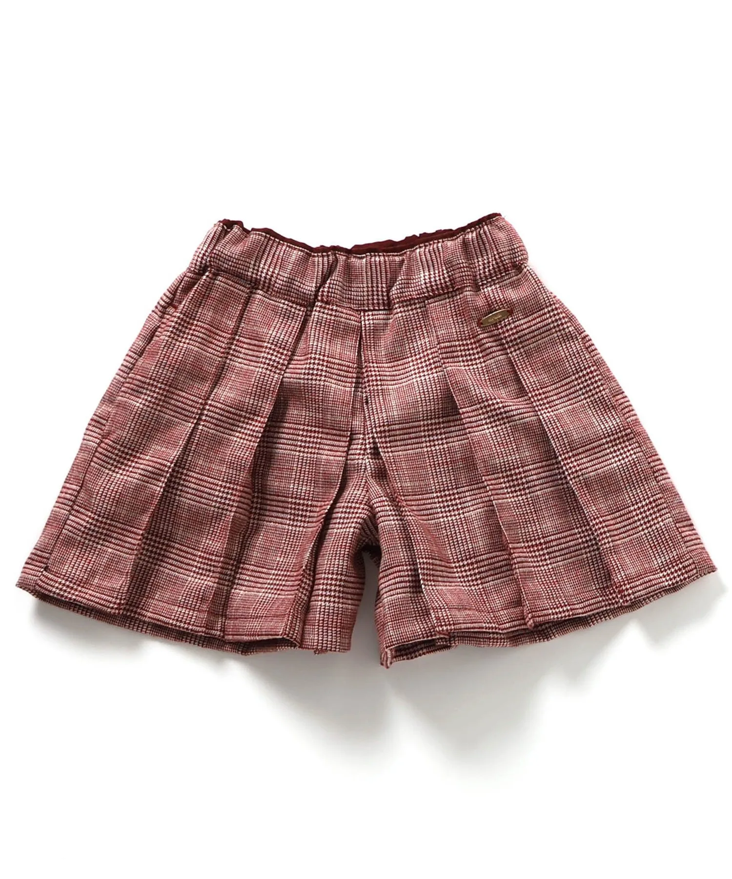 Детские штаны-шорты с люрексом Seraph Lame Check Culottes красные