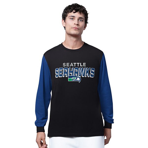 

Мужская черная/college navy футболка с длинным рукавом Seattle Seahawks Thursday Night Gridiron Starter