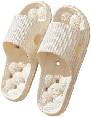 

Тапочки для ванной BYDZKJ с водоотталкивающим дизайном, противоскользящей подошвой, долговечные, легкие и удобные, специальные для душа, с полым и дышащим дизайном, массажные пляжные тапочки, белый