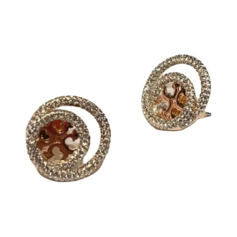 

Серьги с двойным кольцом и декором TORY BURCH