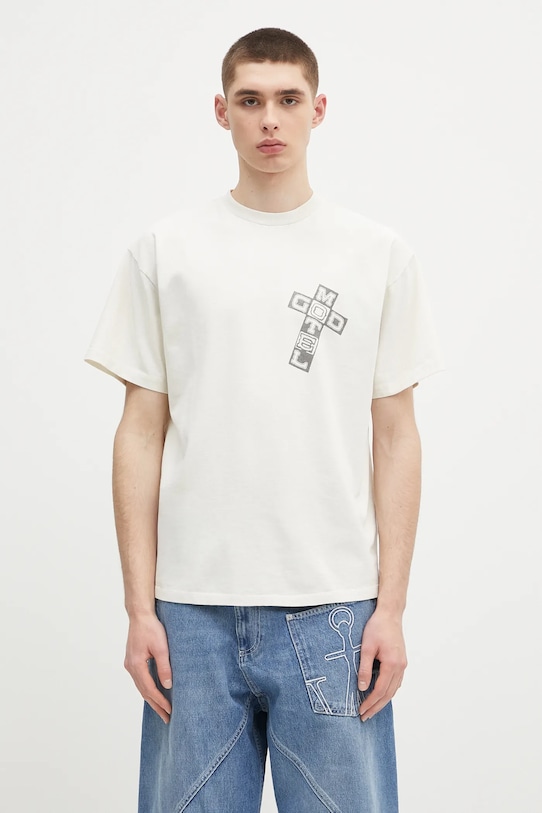 

Хлопковая футболка faded god town ss tee Aries, бежевый