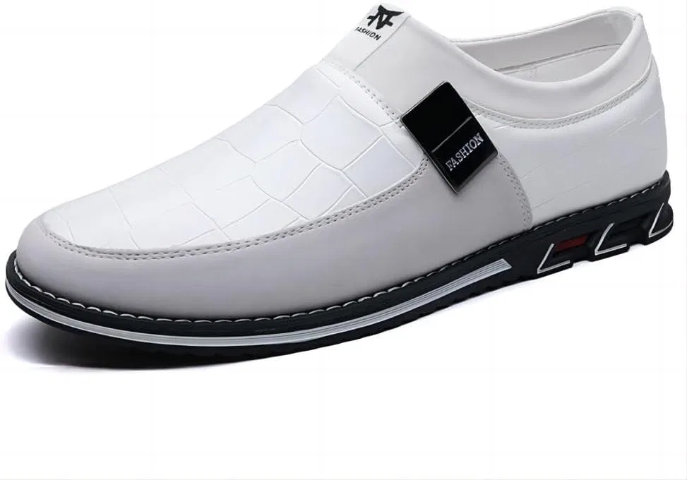 Лоферы кожаные мужские повседневные, White Asifn