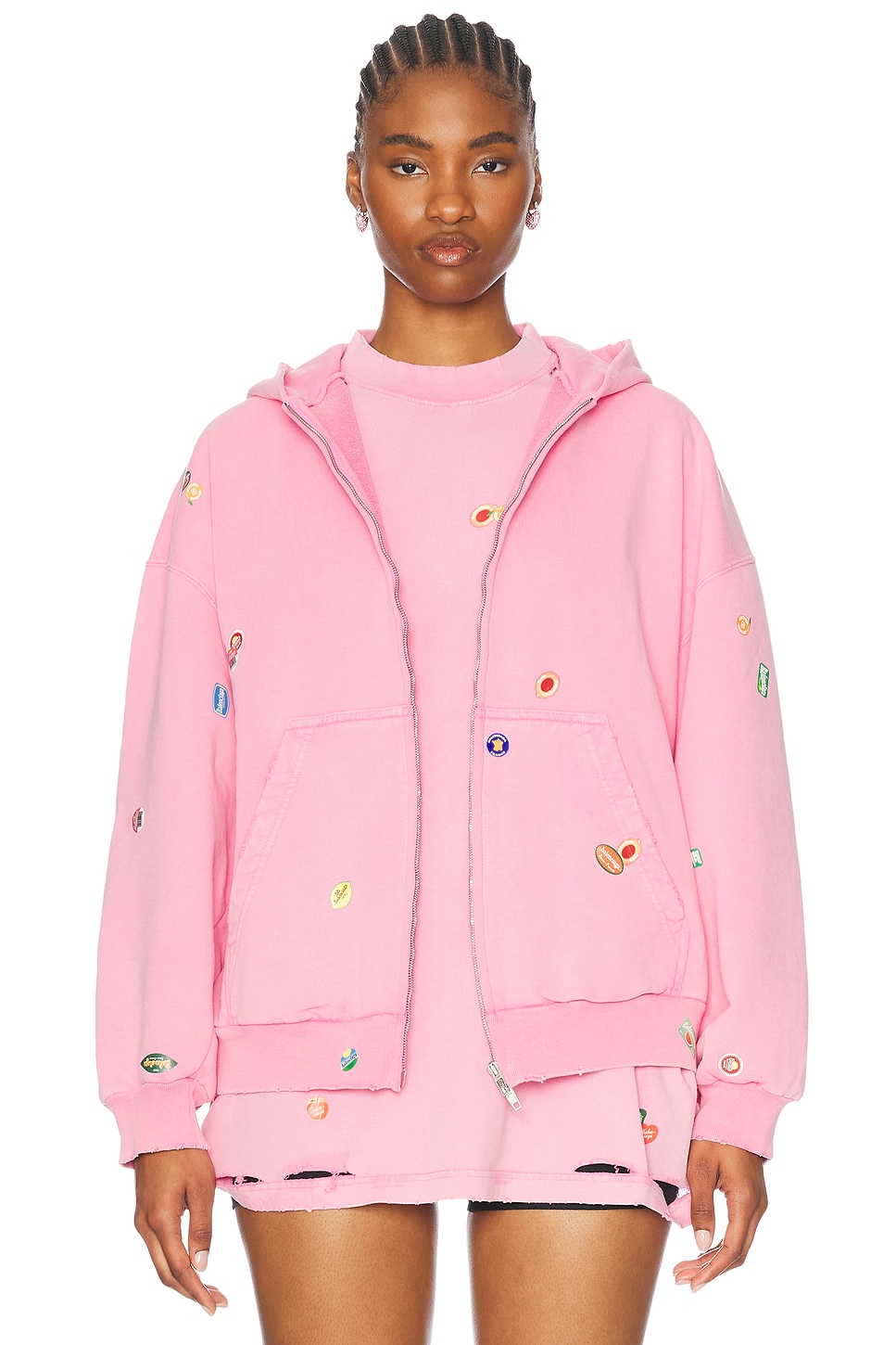 

Zip-uo Худи Balenciaga, Faded Dirty Pink