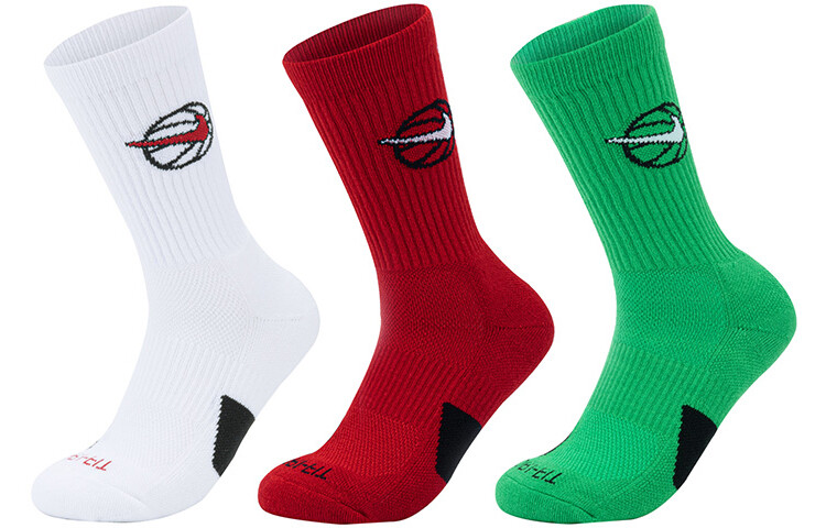 

Носки унисекс Nike до середины икры, цвет 3 double packs (white, red and green)