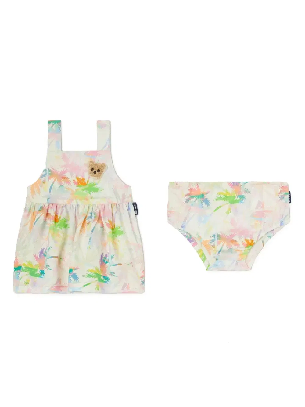 Комплект из платья и блумеров Palm Angels Kids, бежевый