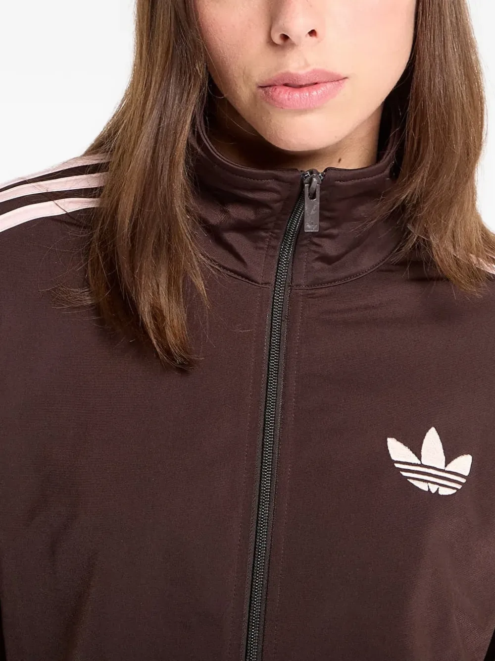 Полосатая спортивная куртка Adidas, коричневый — фото 2