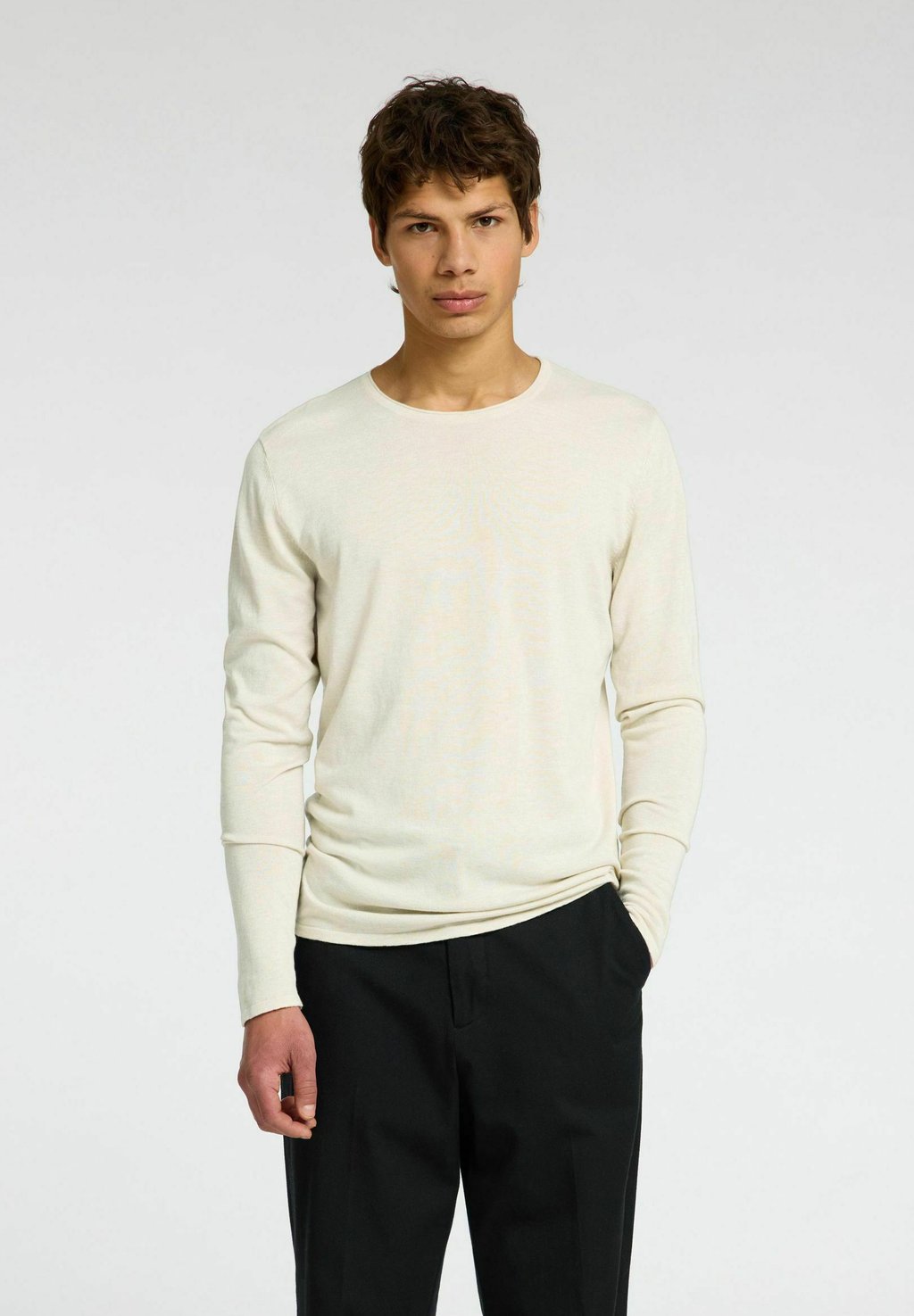 

Свитер ROME CREW NECK B NOOS Selected Homme, бежевый