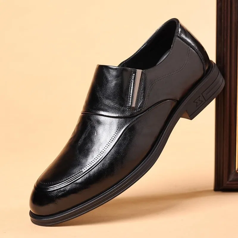 Лоферы кожаные Formal Loafers Dress Oxfords, Black UOPYNE — фото 3